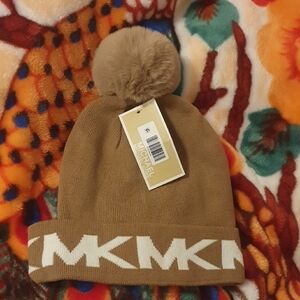 Michael Kors  Tan Pom-Pom Beanie